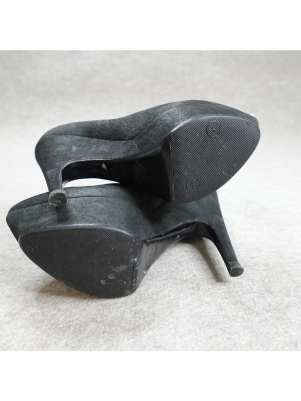YSL Womens Pumps 7.5 Black Aliama Lizard Emboss Yves Saint Laurent Made in Italy - Picture 5 of 10